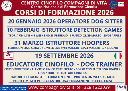 corsi istruttore cinofilo